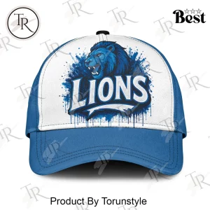 Detroit Lions Personalized Custom Name Graffiti Paint Splatter Baseball Cap