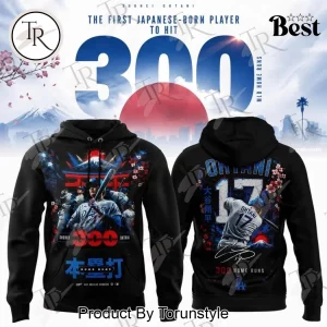 Shohei Ohtani Los Angeles Dodgers 300 Career Home Runs Japanese Heritage Commemorative Pullover Hoodie