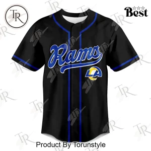 Los Angeles Rams God First Family Second Faith and Brotherhood Premium Black Baseball Jersey