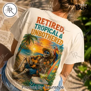 Jimmy Buffett Retired Tropical and Unbothered Margaritaville Tribute Vintage Beach Graphic T-Shirt