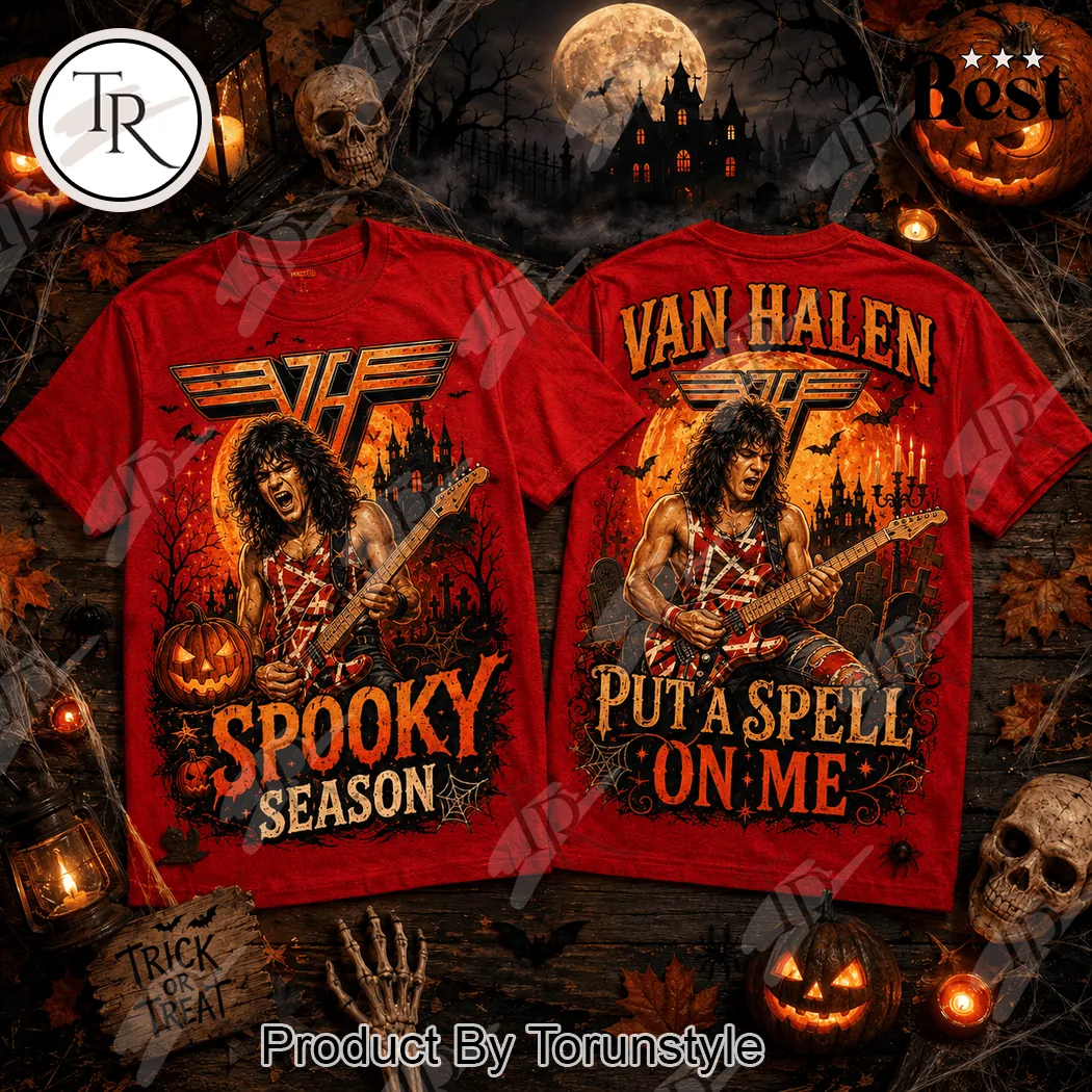 Van Halen Frankenstrat Striped Guitar Halloween Spooky Season Retro Rock Graphic T-Shirt Van Halen Frankenstrat Striped Guitar Halloween Spooky Season Retro Rock Graphic T-Shirt