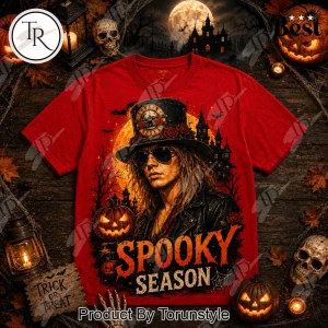 Guns N Roses Halloween Spooky Season Slash and Axl Rose Vintage Rock Red T-Shirt