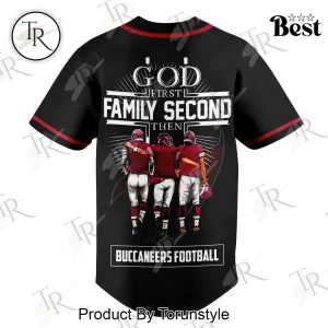 Tampa Bay Buccaneers God First Family Second Christian Faith Baseball Jersey