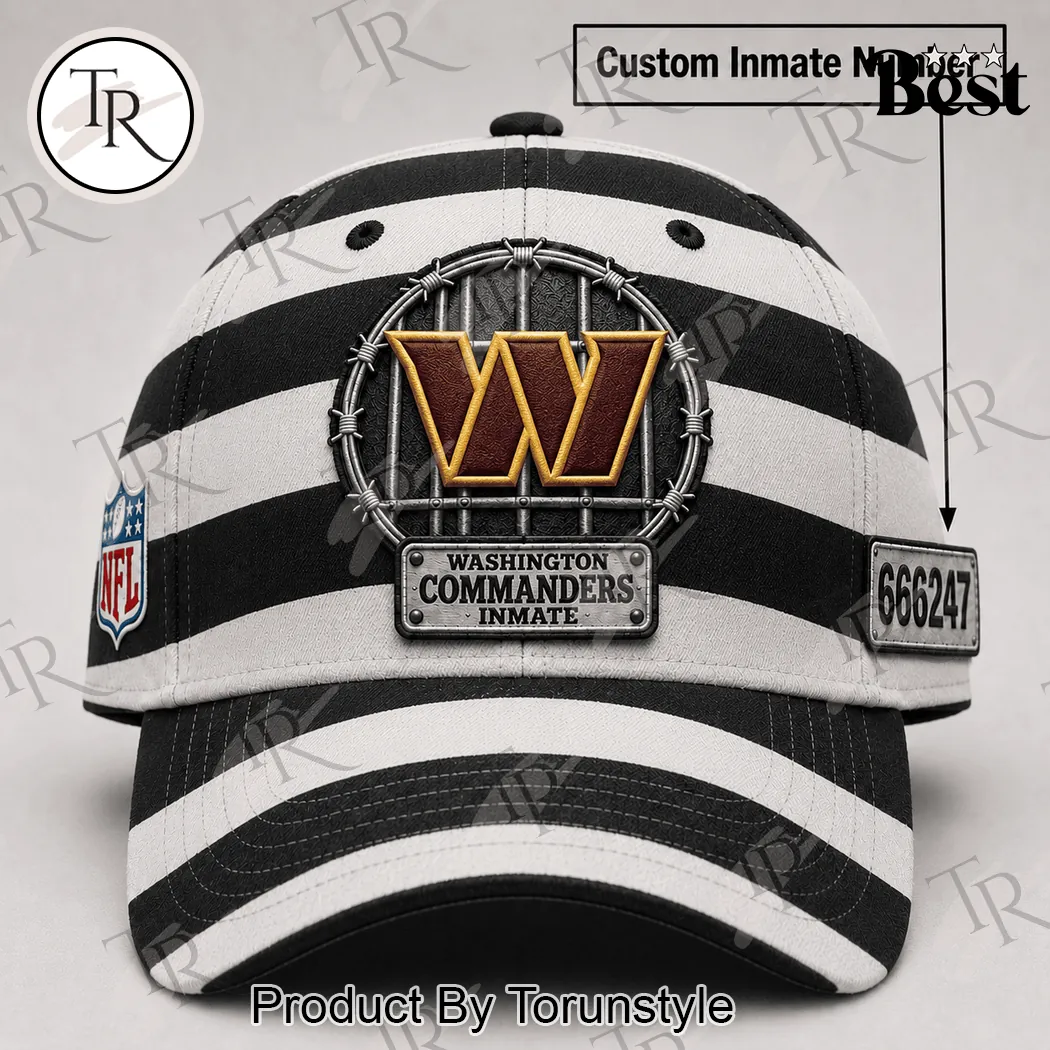 Washington Commanders NFL Inmate Style Custom Number Baseball Cap Washington Commanders NFL Inmate Style Custom Number Baseball Cap