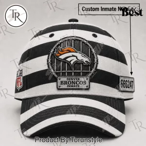 Denver Broncos NFL Custom Number Inmate Striped Baseball Cap