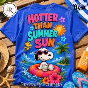 Retro Peanuts Snoopy Tropical Hibiscus Blue Premium T-Shirt