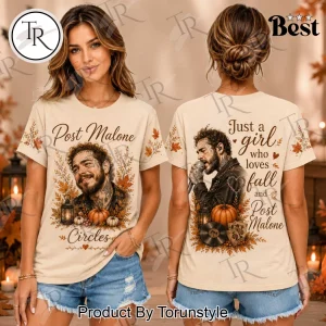 Post Malone Just A Girl Who Loves Fall Pumpkin Cozy Autumn Graphic T-Shirt