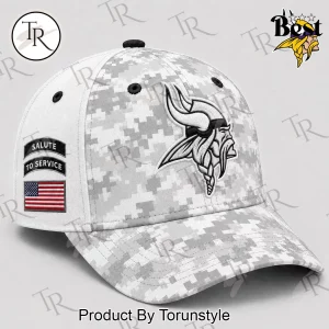 Minnesota Vikings NFL Salute to Service White Digital Camo Baseball Cap