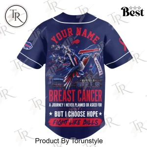 Buffalo Bills Breast Cancer Awareness Personalized Hope Over Fear Baseball Jersey
