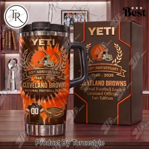 Cleveland Browns 80th Anniversary Commemorative Premium 40oz Tumbler