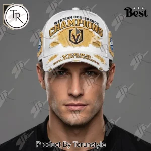 Vegas Golden Knights Western Conference Champions Distressed Embroidered Baseball Cap