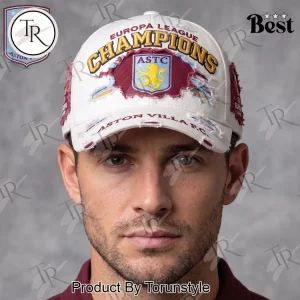 Aston Villa FC Europa League Champions Commemorative Distressed White Baseball Cap