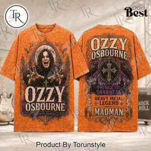 Ozzy Osbourne Prince of Darkness Heavy Metal Legend Vintage Wash Gothic Graphic T-Shirt
