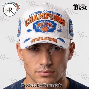 New York Knicks Eastern Conference Champions Distressed Embroidered Vintage Baseball Cap