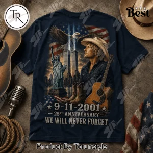 Keith Urban 9/11 Memorial 25th Anniversary We Will Never Forget Patriotic T-Shirt