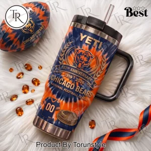 Chicago Bears NFL 107th Anniversary Commemorative Tie Dye Premium 40oz Tumbler
