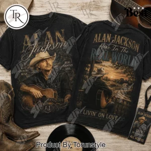 Alan Jackson Here In The Real World Vintage Country Music Double-Sided T-Shirt