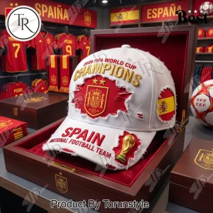 Spain National Football Team 2026 World Cup Champions Premium Distressed Baseball Cap