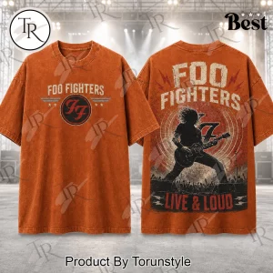 Foo Fighters Live and Loud Rock Concert Vintage Washed Black Double-Sided Graphic T-Shirt