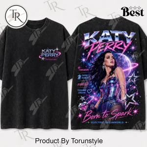 Katy Perry Born to Spark Electric Dreamworld Retro 90s Graphic Acid Wash T-Shirt