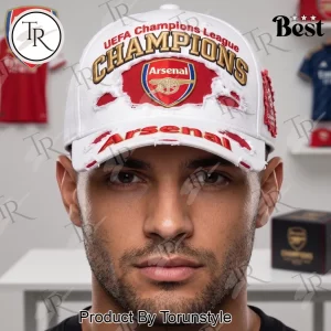 Arsenal FC UEFA Champions League Winners Distressed Embroidered Baseball Cap
