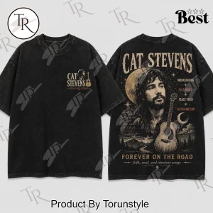 Cat Stevens Forever on the Road Folk Rock Legend Vintage Washed Graphic T-Shirt