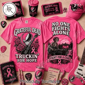 Grateful Dead Breast Cancer Awareness Pink Ribbon No One Fights Alone T-Shirt Grateful Dead Breast Cancer Awareness Pink Ribbon No One Fights Alone T-Shirt
