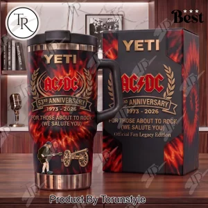 AC/DC 53rd Anniversary For Those About To Rock Commemorative Insulated 40oz Tumbler AC/DC 53rd Anniversary For Those About To Rock Commemorative Insulated 40oz Tumbler