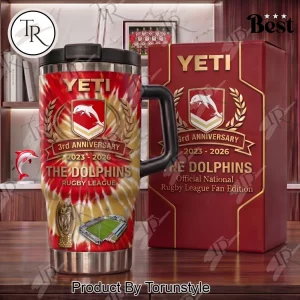 The Dolphins Rugby League 3rd Anniversary Commemorative Fan Edition Red Tie Dye 40oz Tumbler The Dolphins Rugby League 3rd Anniversary Commemorative Fan Edition Red Tie Dye 40oz Tumbler