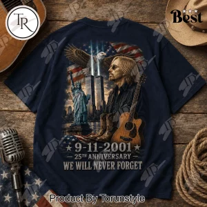 Tom Petty 9/11 Memorial Tribute 25th Anniversary Patriotic Graphic T-Shirt