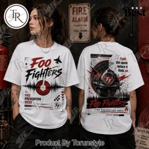 Foo Fighters Fire Prevention Week Commemorative Firefighter Graphic T-Shirt