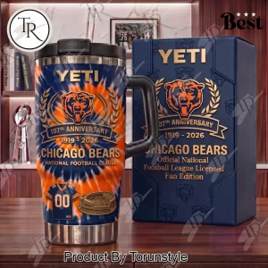 Chicago Bears NFL 107th Anniversary Commemorative Tie Dye Premium 40oz Tumbler Chicago Bears NFL 107th Anniversary Commemorative Tie Dye Premium 40oz Tumbler