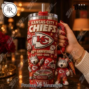 Kansas City Chiefs 66th Anniversary 1960-2026 Commemorative 40oz Tumbler