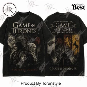 Game of Thrones Winter Is Coming Vintage Acid Wash Graphic T-Shirt