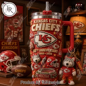 Kansas City Chiefs 66th Anniversary 1960-2026 Commemorative 40oz Tumbler Kansas City Chiefs 66th Anniversary 1960-2026 Commemorative 40oz Tumbler