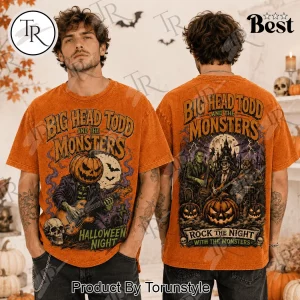 Big Head Todd and the Monsters Halloween Rock Band Vintage Orange Graphic T-Shirt