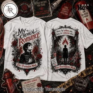 My Chemical Romance Fire Prevention Week Gothic Emo Rock Graphic T-Shirt