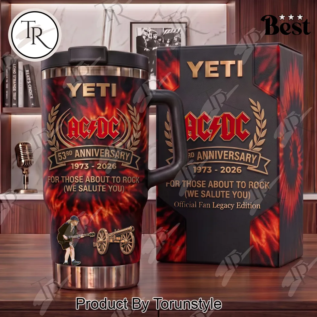 AC/DC 53rd Anniversary For Those About To Rock Commemorative Insulated 40oz Tumbler AC/DC 53rd Anniversary For Those About To Rock Commemorative Insulated 40oz Tumbler