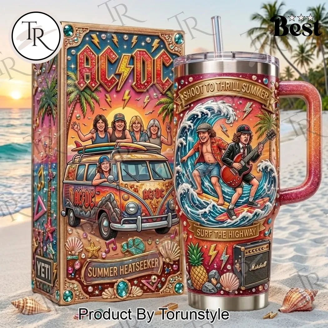 AC/DC Shoot To Thrill Summer Rock Band Premium 40oz Tumbler AC/DC Shoot To Thrill Summer Rock Band Premium 40oz Tumbler