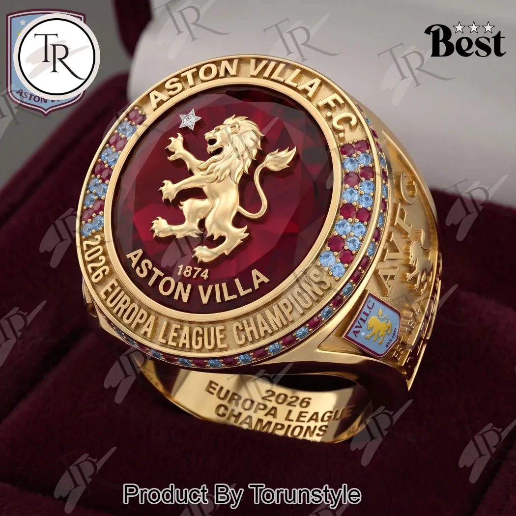 Aston Villa FC 2026 Europa League Champions Premium Gold Commemorative Fan Ring Aston Villa FC 2026 Europa League Champions Premium Gold Commemorative Fan Ring