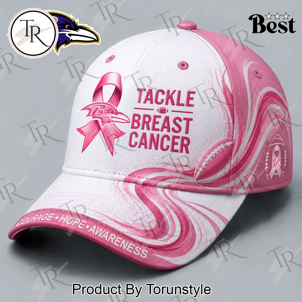 Baltimore Ravens Tackle Breast Cancer Awareness Pink Ribbon Baseball Cap Baltimore Ravens Tackle Breast Cancer Awareness Pink Ribbon Baseball Cap