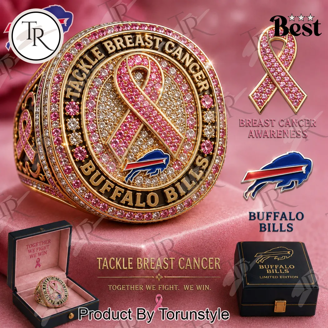 Buffalo Bills Tackle Breast Cancer Awareness Pink Ribbon Commemorative Ring Buffalo Bills Tackle Breast Cancer Awareness Pink Ribbon Commemorative Ring
