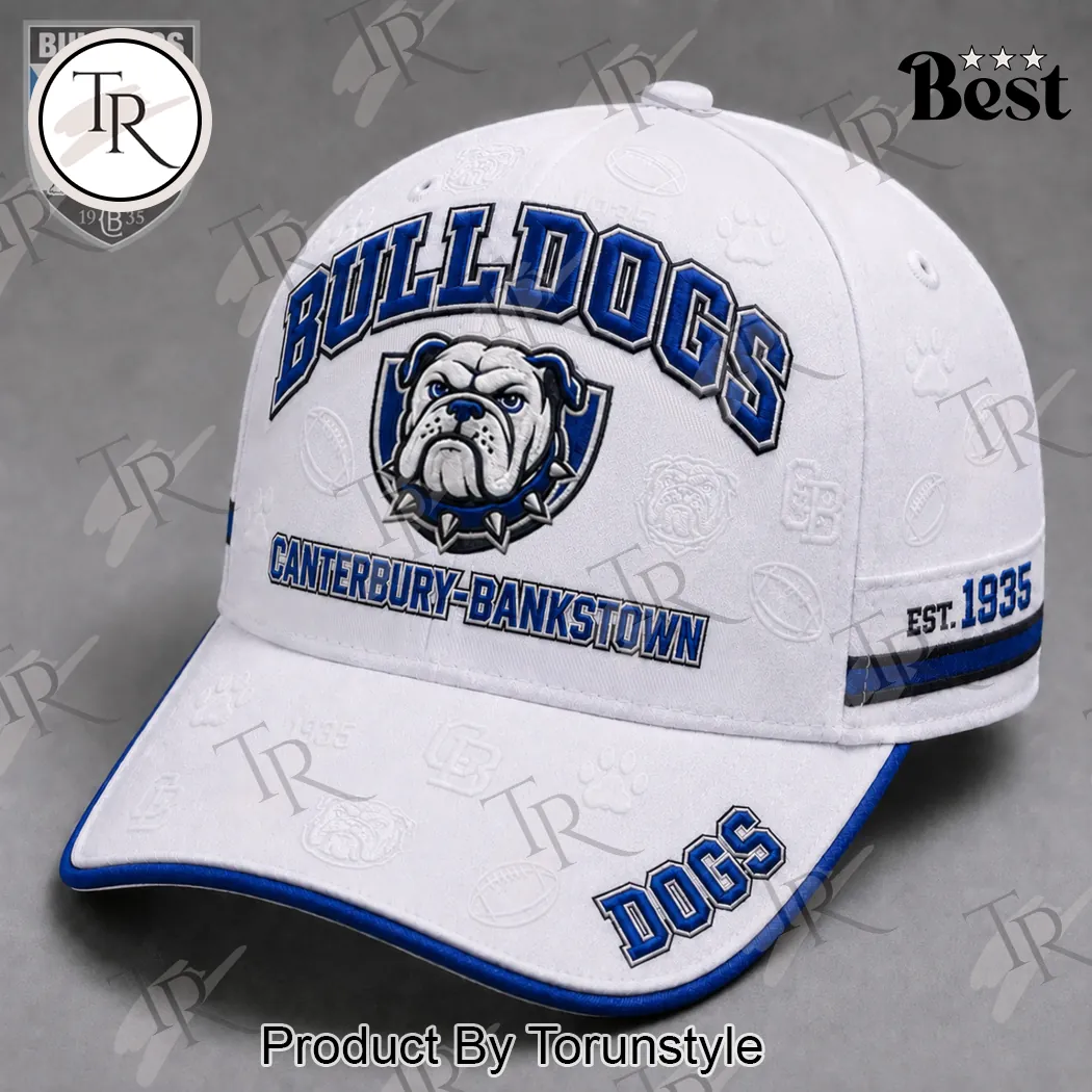 Canterbury-Bankstown Bulldogs NRL Est 1935 Premium 3D Embroidered White Baseball Cap Canterbury-Bankstown Bulldogs NRL Est 1935 Premium 3D Embroidered White Baseball Cap