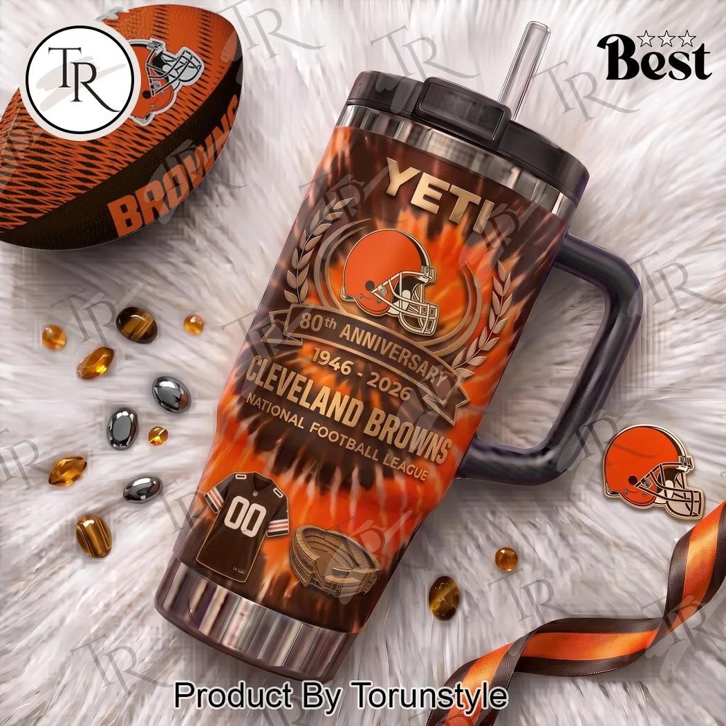 Cleveland Browns 80th Anniversary Commemorative Premium 40oz Tumbler Cleveland Browns 80th Anniversary Commemorative Premium 40oz Tumbler