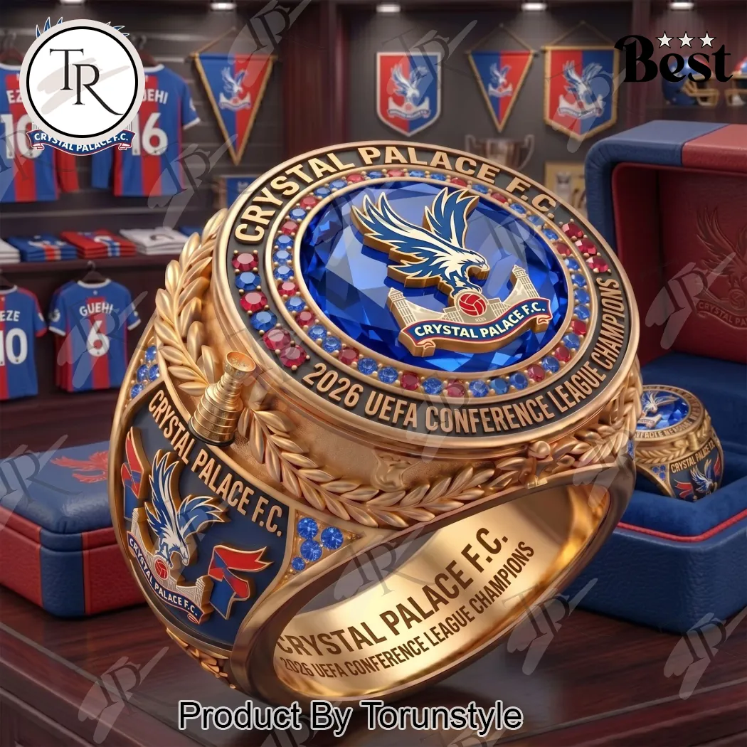 Crystal Palace FC 2026 UEFA Conference League Champions Premium Gold Commemorative Ring Crystal Palace FC 2026 UEFA Conference League Champions Premium Gold Commemorative Ring