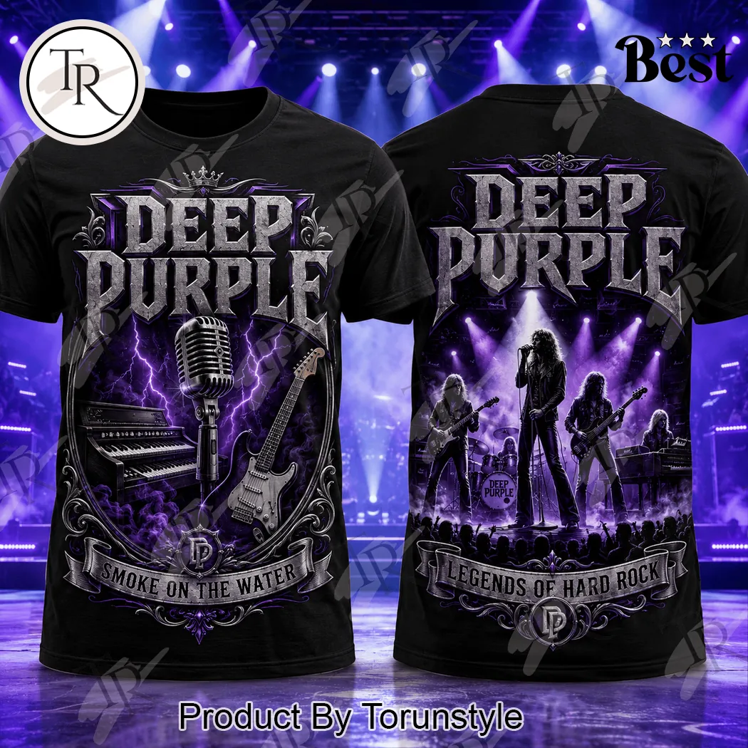 Deep Purple Smoke on the Water Classic Rock Band Graphic T-Shirt Deep Purple Smoke on the Water Classic Rock Band Graphic T-Shirt