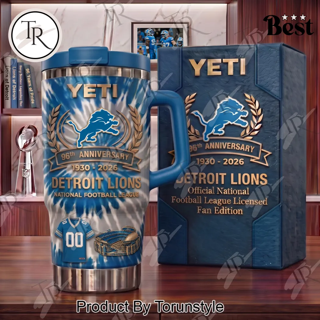 Detroit Lions 96th Anniversary Commemorative Blue Tie-Dye Stainless Steel Travel 40oz Tumbler Detroit Lions 96th Anniversary Commemorative Blue Tie-Dye Stainless Steel Travel 40oz Tumbler