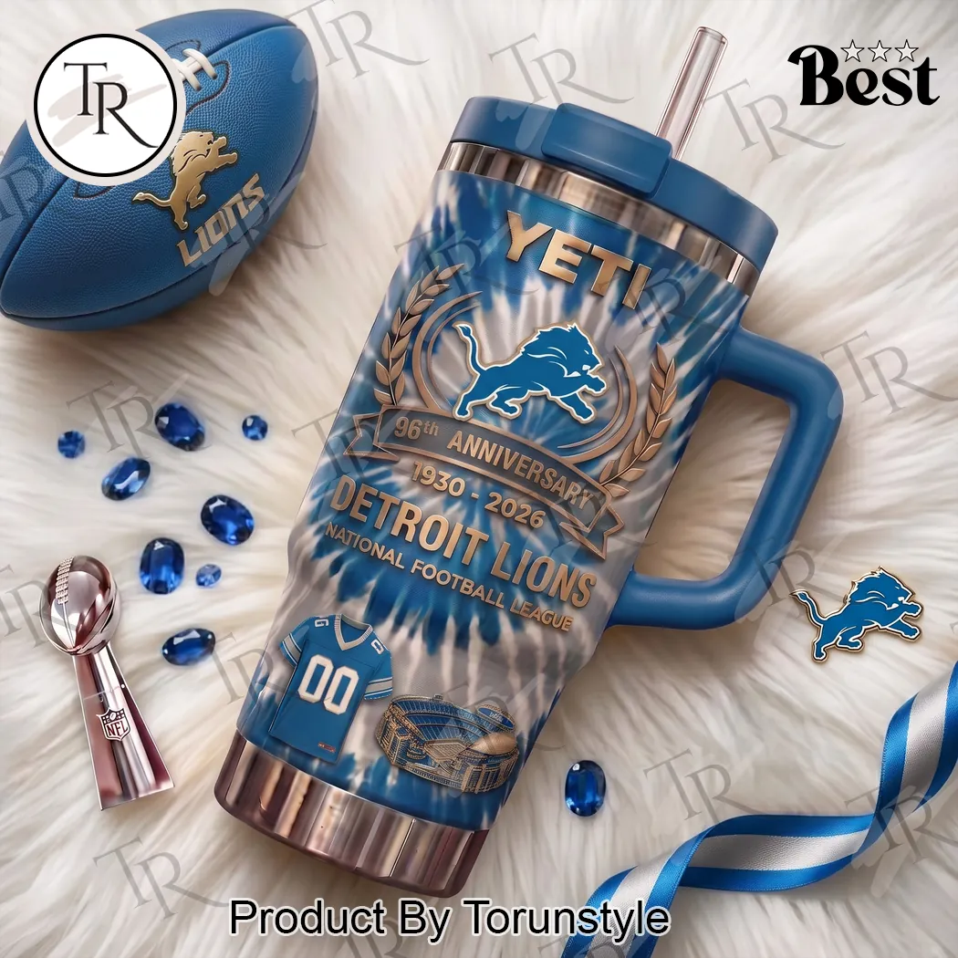 Detroit Lions 96th Anniversary Commemorative Blue Tie-Dye Stainless Steel Travel 40oz Tumbler Detroit Lions 96th Anniversary Commemorative Blue Tie-Dye Stainless Steel Travel 40oz Tumbler