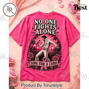 Elvis Presley Breast Cancer Awareness Pink Ribbon Rockin For Hope Graphic T-Shirt