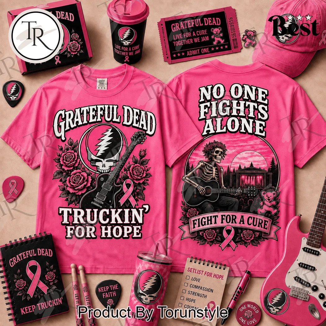 Grateful Dead Breast Cancer Awareness Pink Ribbon No One Fights Alone T-Shirt Grateful Dead Breast Cancer Awareness Pink Ribbon No One Fights Alone T-Shirt